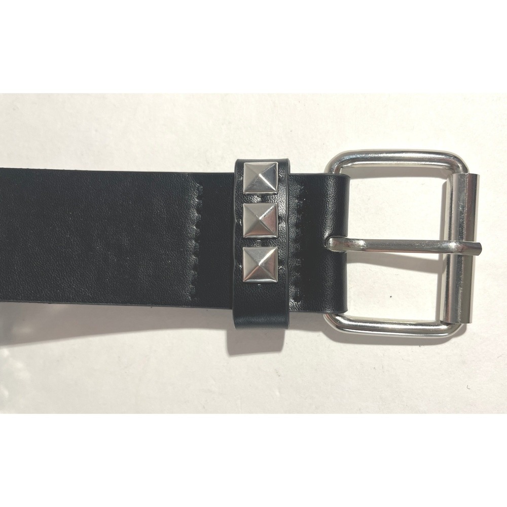 Studded Belt Women Large Black Pyramid Stud‎ Punk Rock Emo Goth Grommet - Picture 3 of 7